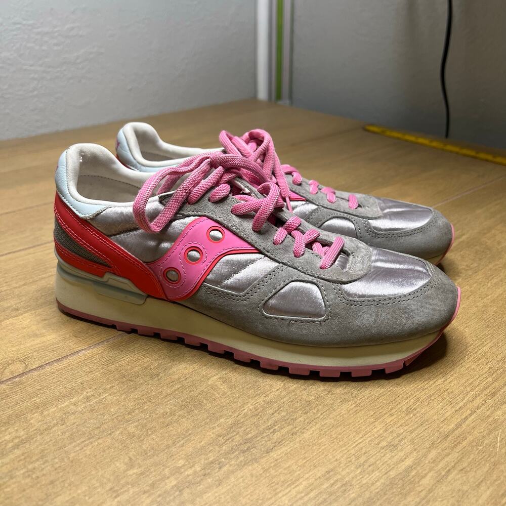 Saucony Women’s Shadow Original S60673-3 Sneakers Pink Silver Gray Size 9 Run